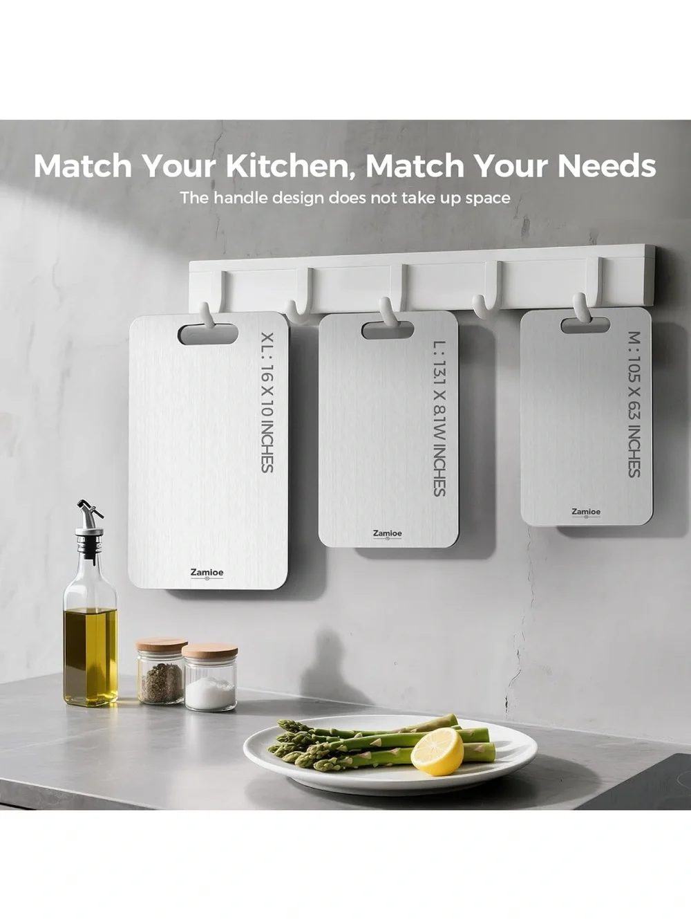 3 pack Titanium kitchen chopping Boards double sided non-toxic cutting board
